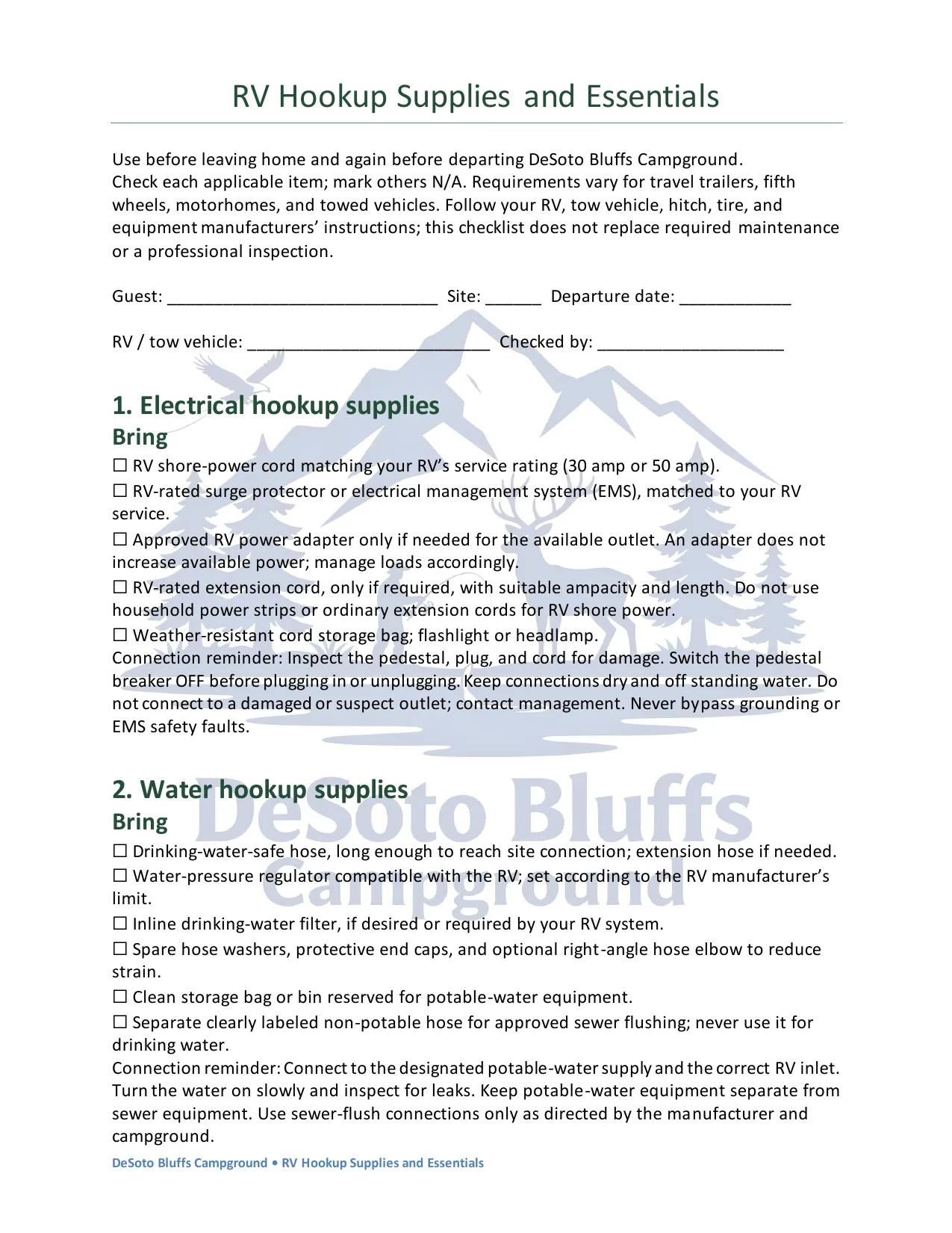 RV Hookup Supplies and Essentials, page 1 of 5