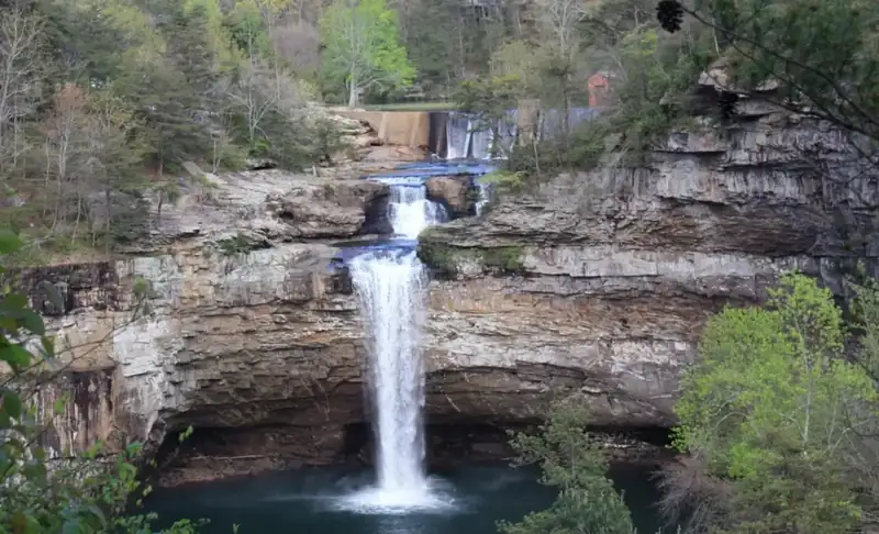 DeSoto Falls pouring into its plunge pool